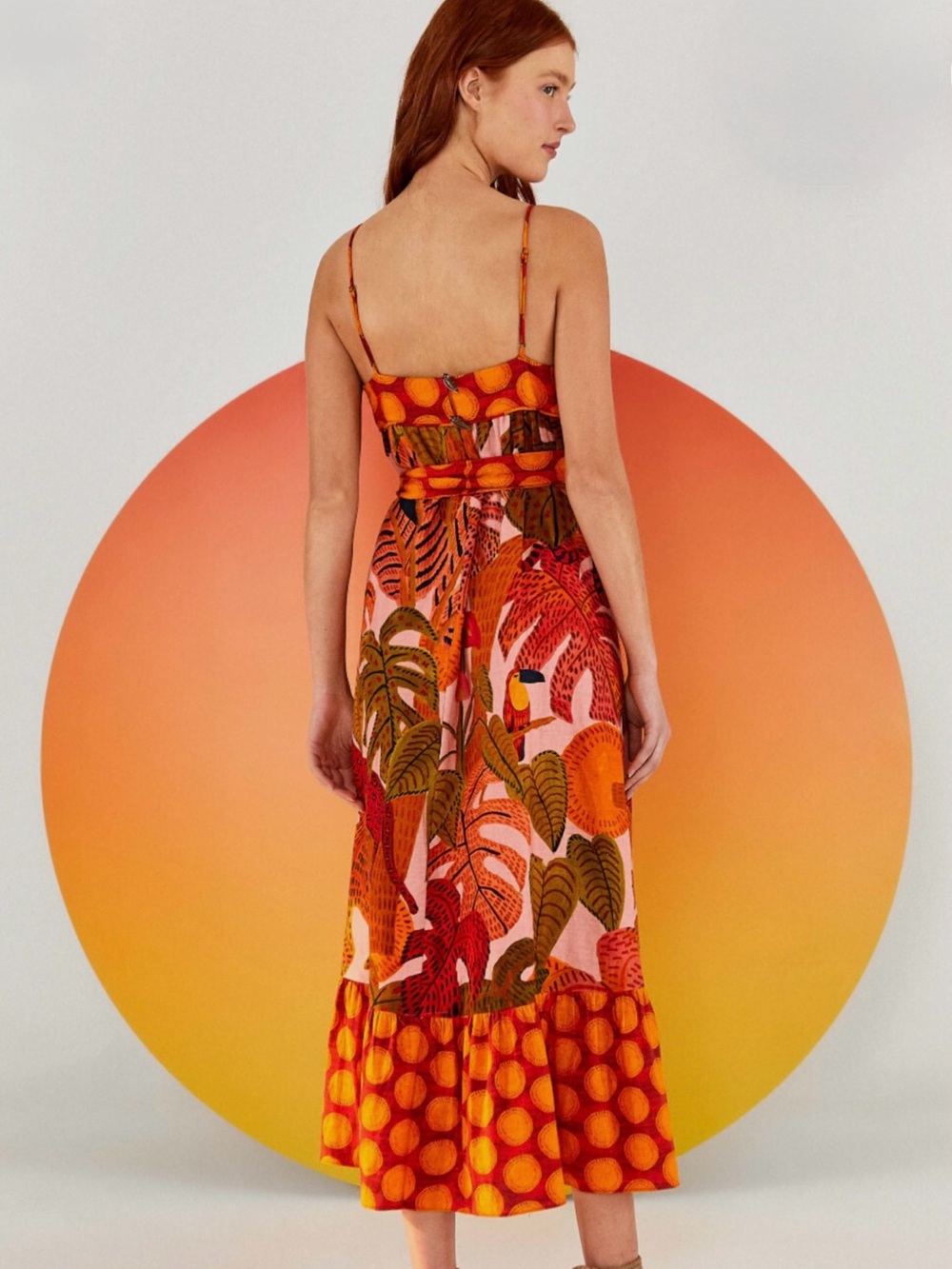 FARM Rio Summer Dreams Tropical Print Maxi Dress, NWT, Small - Picture 3 of 10